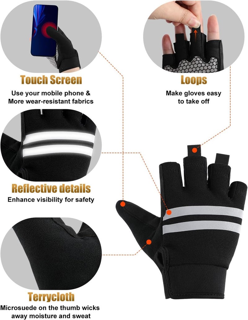 HZBEGX Wheelchair Gloves Half-Finger with Anti-Blister Padding & Shock Absorption for Men Women - Image 5